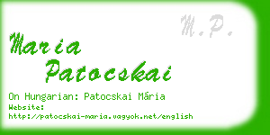 maria patocskai business card